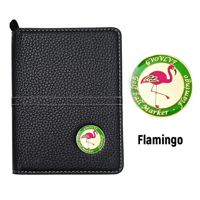 1 Set Golf Scorecard Cover Leather Scorecard Holder Statistic with Card Slot and Pencil Loop and Golf Marker Golf Accessories