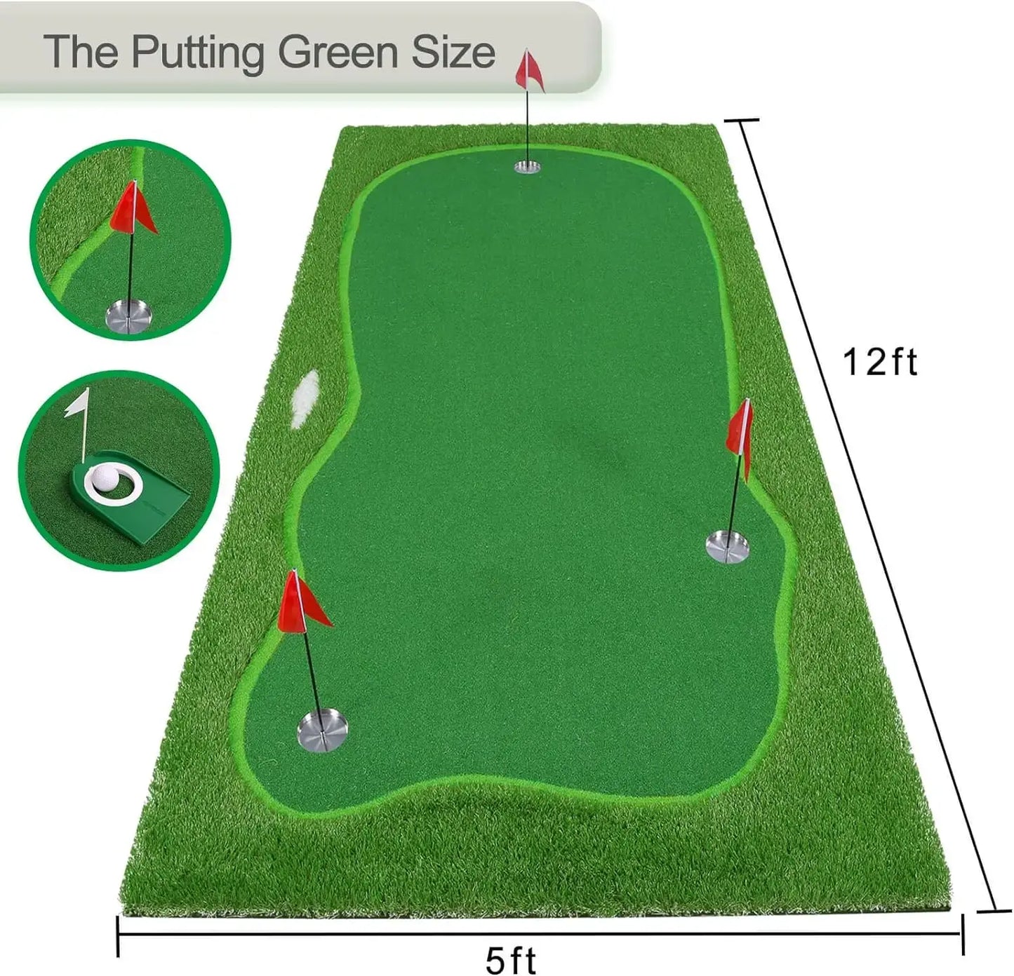 Golf Putting Green, Practice Putting Green Mat, Large Professional Golfing Training Mat for Indoor Outdoor…