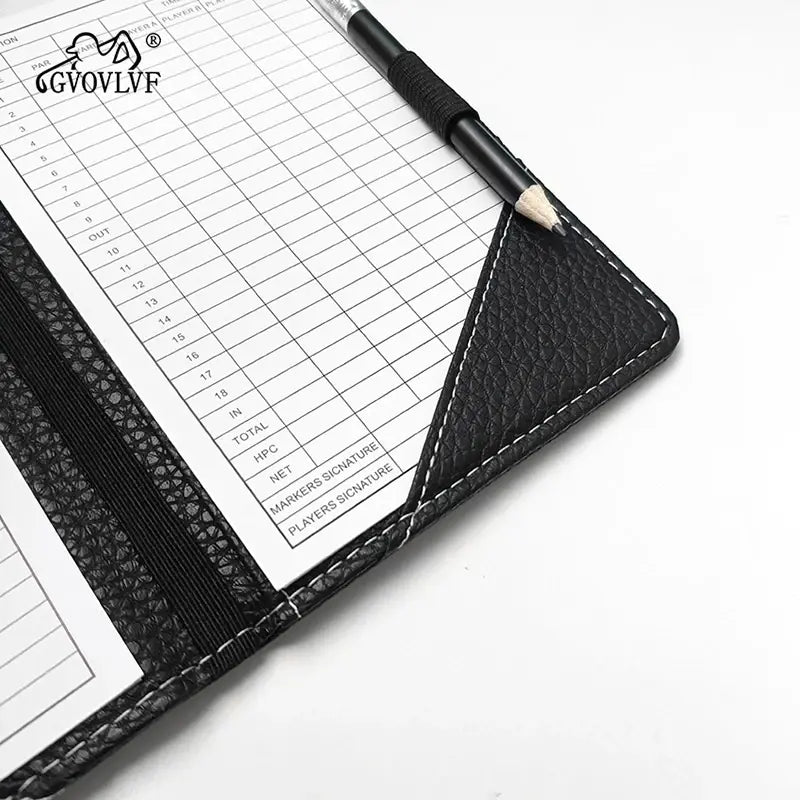 1 Set Golf Scorecard Cover Leather Scorecard Holder Statistic with Card Slot and Pencil Loop and Golf Marker Golf Accessories