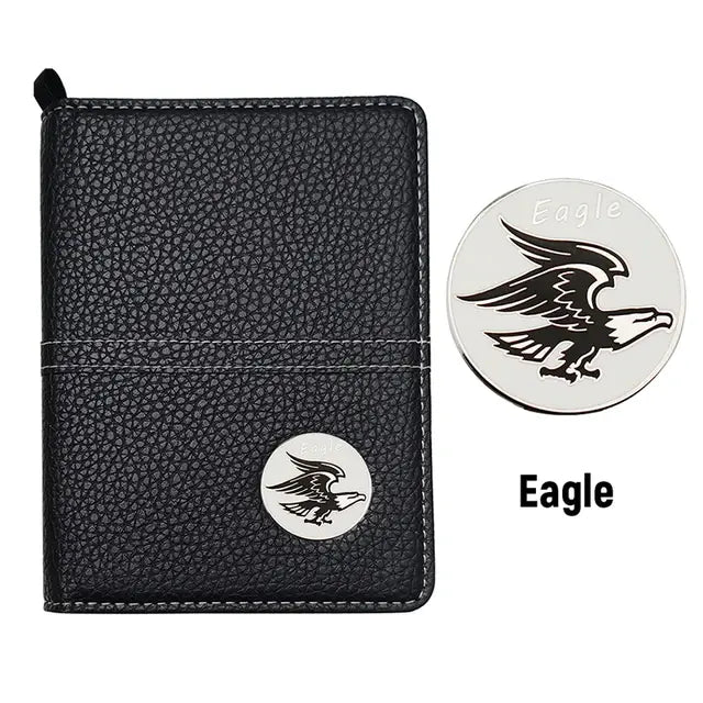 1 Set Golf Scorecard Cover Leather Scorecard Holder Statistic with Card Slot and Pencil Loop and Golf Marker Golf Accessories