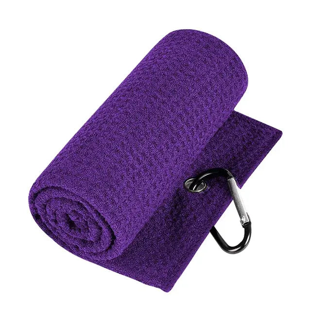 Golf Towel Waffle Pattern Cotton With Carabiner Cleaning Towels Microfiber Hook Cleans Clubs Balls Hands