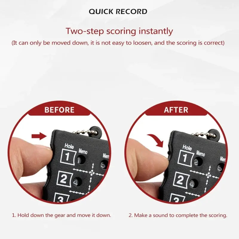 18 Hole Golf Stroke Putt Score Counter Golf Score Indicator With Key Chain, Golf Score Counter Black Red