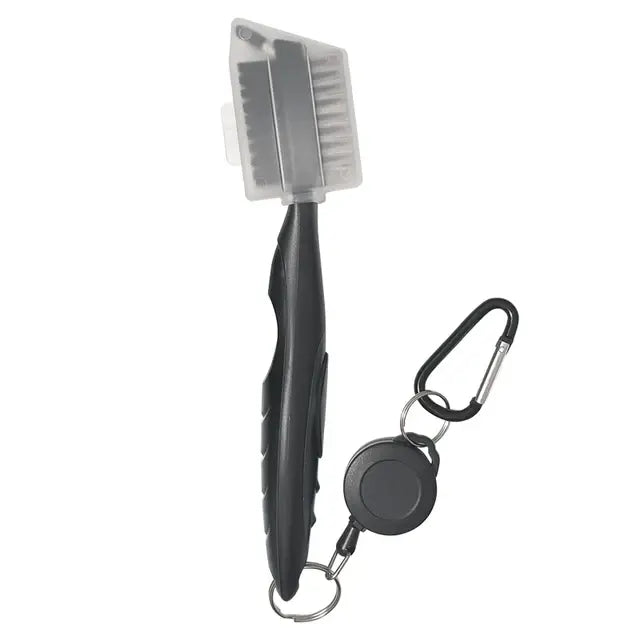 Golf Club Brush Portable Golf Clean Tool with Adjustable Aluminum Carabiner for hanging on golf bag Lightweight Ergonomic Design