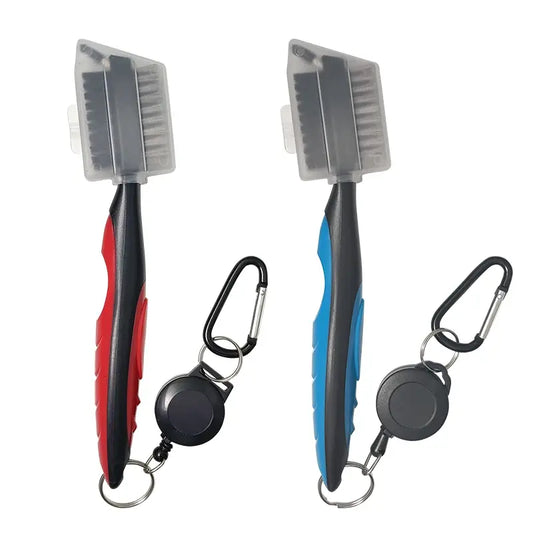 Golf Club Brush Portable Golf Clean Tool with Adjustable Aluminum Carabiner for hanging on golf bag Lightweight Ergonomic Design