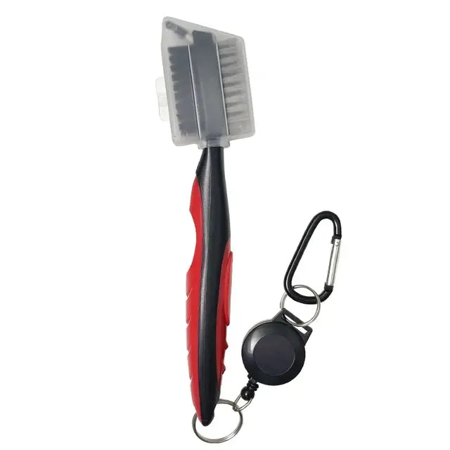 Golf Club Brush Portable Golf Clean Tool with Adjustable Aluminum Carabiner for hanging on golf bag Lightweight Ergonomic Design