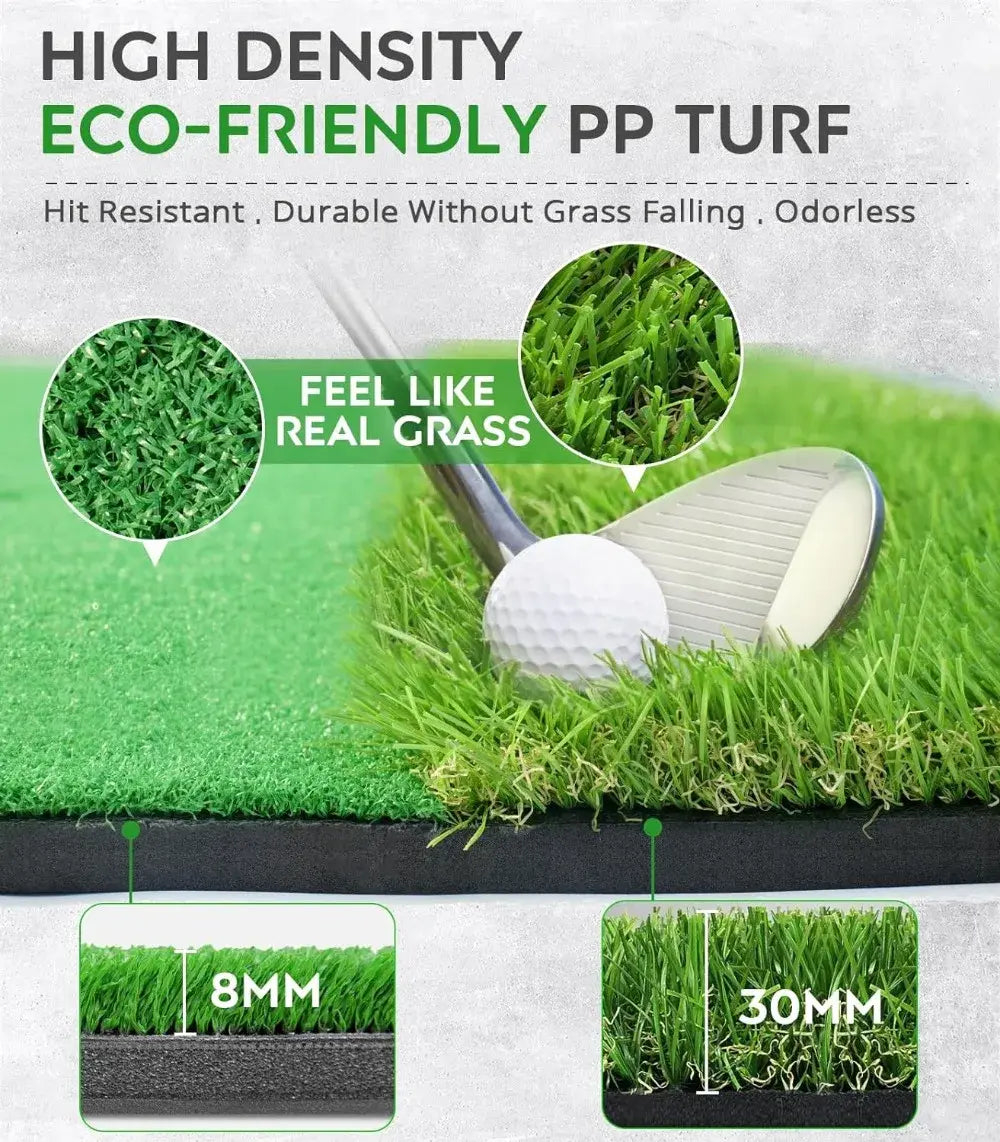 Golf Mat, 5x4ft Thickening Golf Hitting Mats, Premium Impact Golf Practice Mat with Dual Grass Turf,