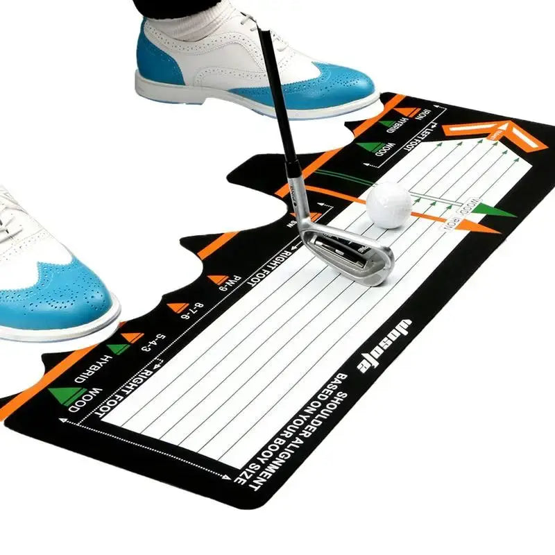 Golf Swing Standing Mat Portable Golf Practice Putting Trainer Mat Beginner Position Assist Pad Position Correction Trainer