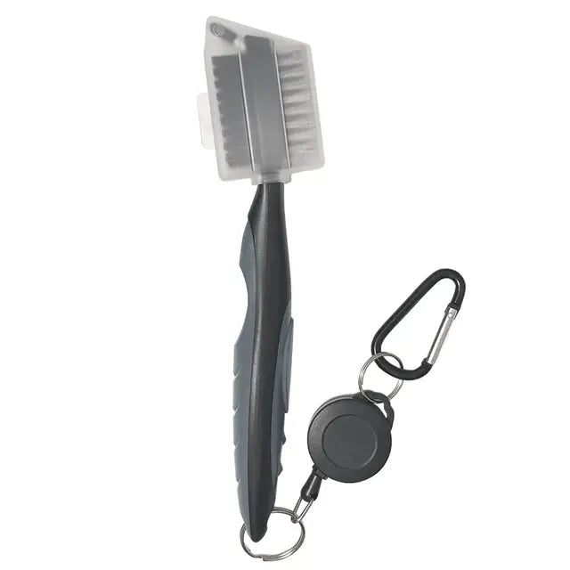 Golf Club Brush Portable Golf Clean Tool with Adjustable Aluminum Carabiner for hanging on golf bag Lightweight Ergonomic Design