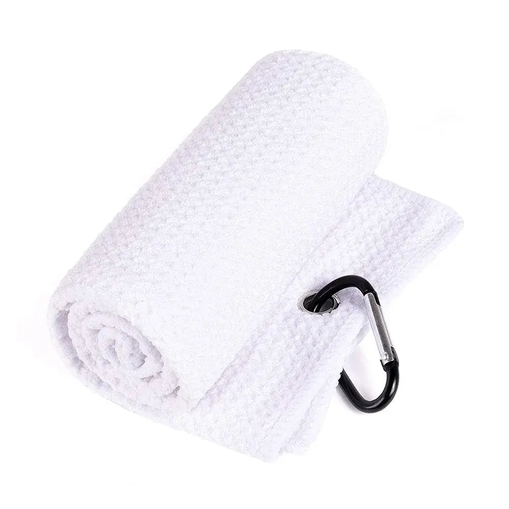 Golf Towel Waffle Pattern Cotton With Carabiner Cleaning Towels Microfiber Hook Cleans Clubs Balls Hands