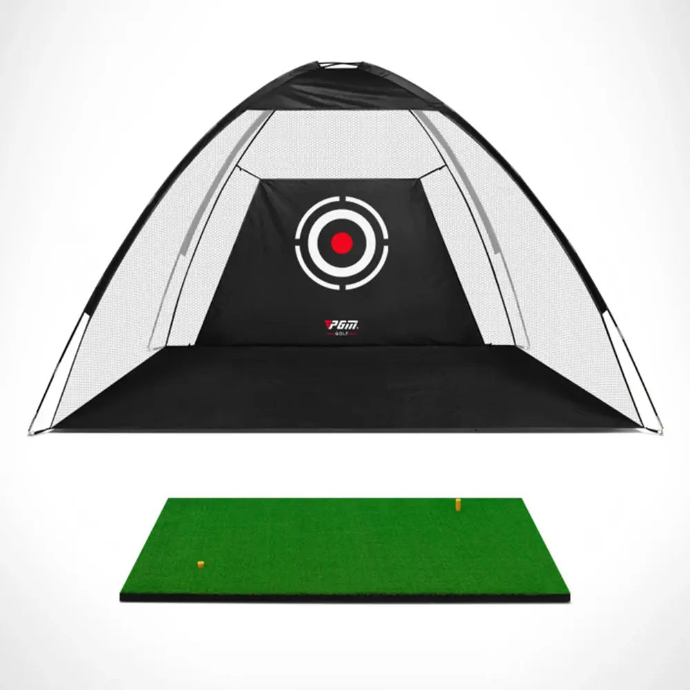 PGM Golf Practice Tent Net with Pole Cutting Holes, Portable Indoor, Cutting Batting Strike Cage, Swing Practice, Practice Cage