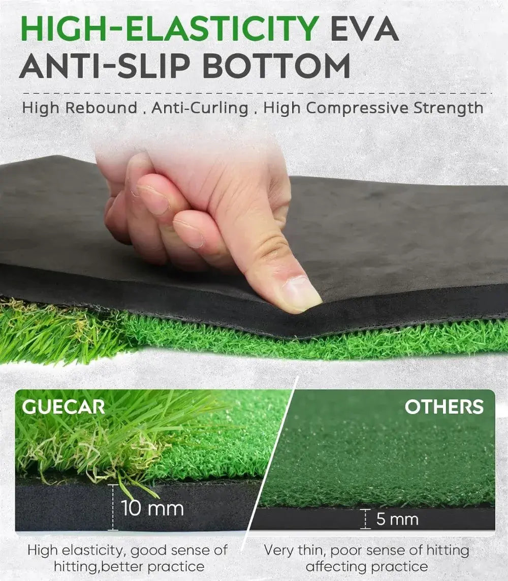 Golf Mat, 5x4ft Thickening Golf Hitting Mats, Premium Impact Golf Practice Mat with Dual Grass Turf,